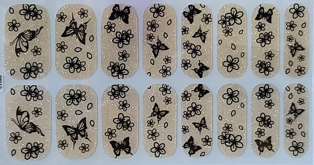 Butterflies On Light Golden Glitter