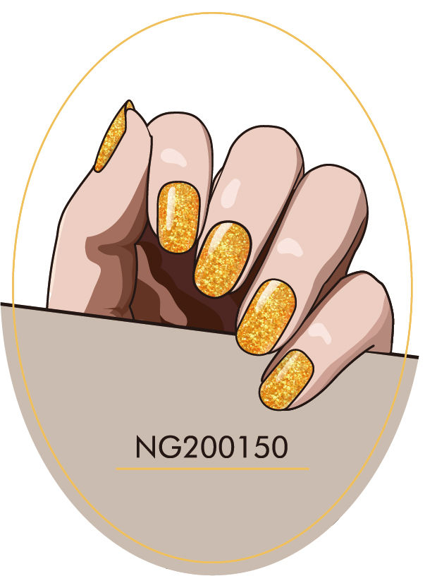 Thumbnail: Golden Yellow Glitter - Premium Semi-Cured Gel Wraps