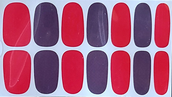 Red & Dark Grey Mixed Mani