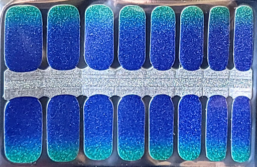 Teal To Ocean Laser Glitter Gradient