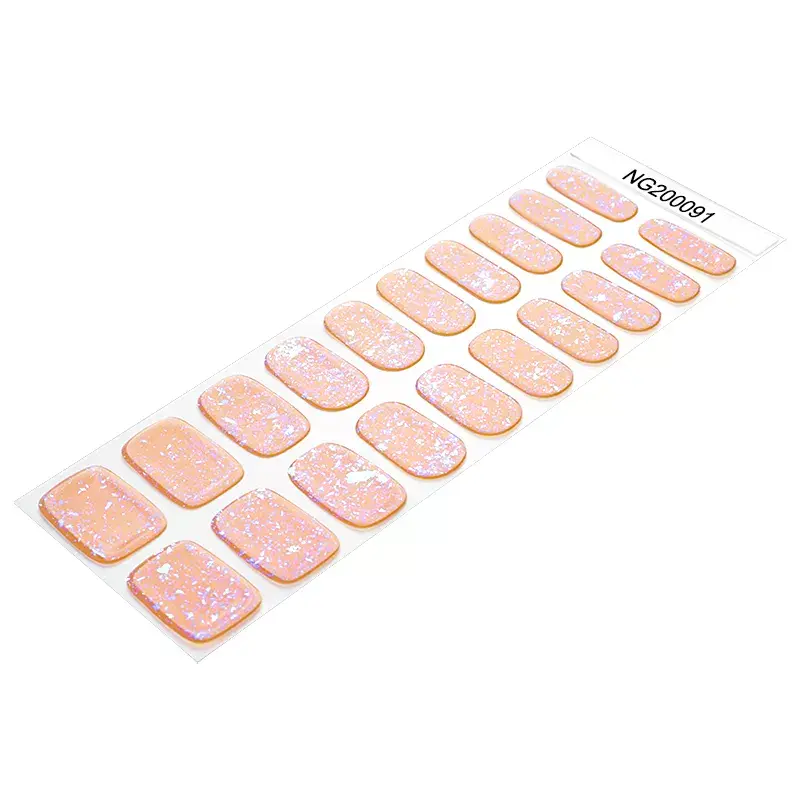 Thumbnail: Flaky Peach Blossom - Premium Semi-Cured Gel Wraps