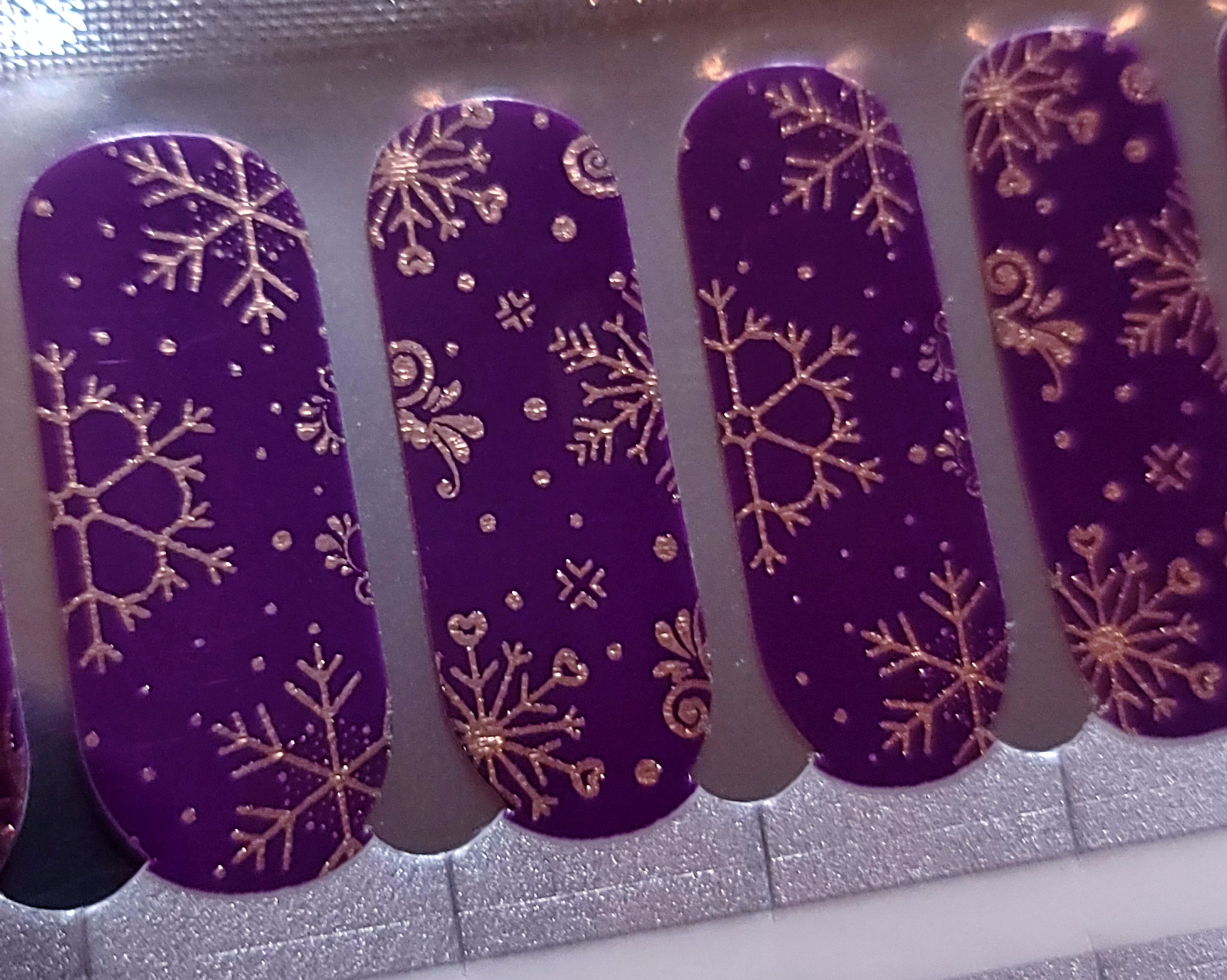 Rose Gold Snowflakes on Dark Purple - ZB Series