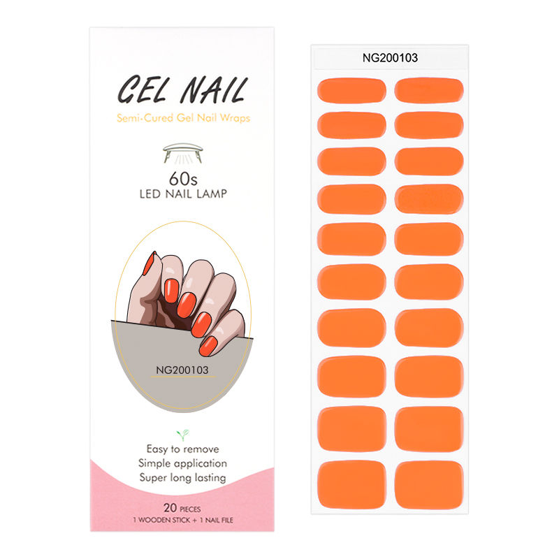 Thumbnail: Neon Orange (Glows) - Premium Semi-Cured Gel Wraps