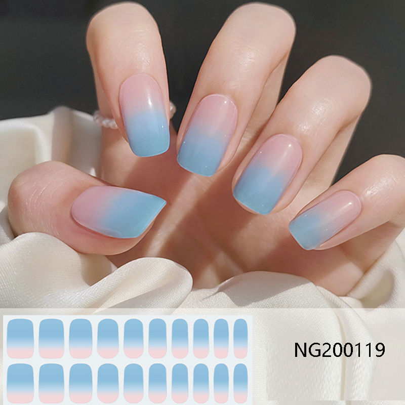 Baby Blue & Pink Gradient - Premium Semi-Cured Gel Wraps