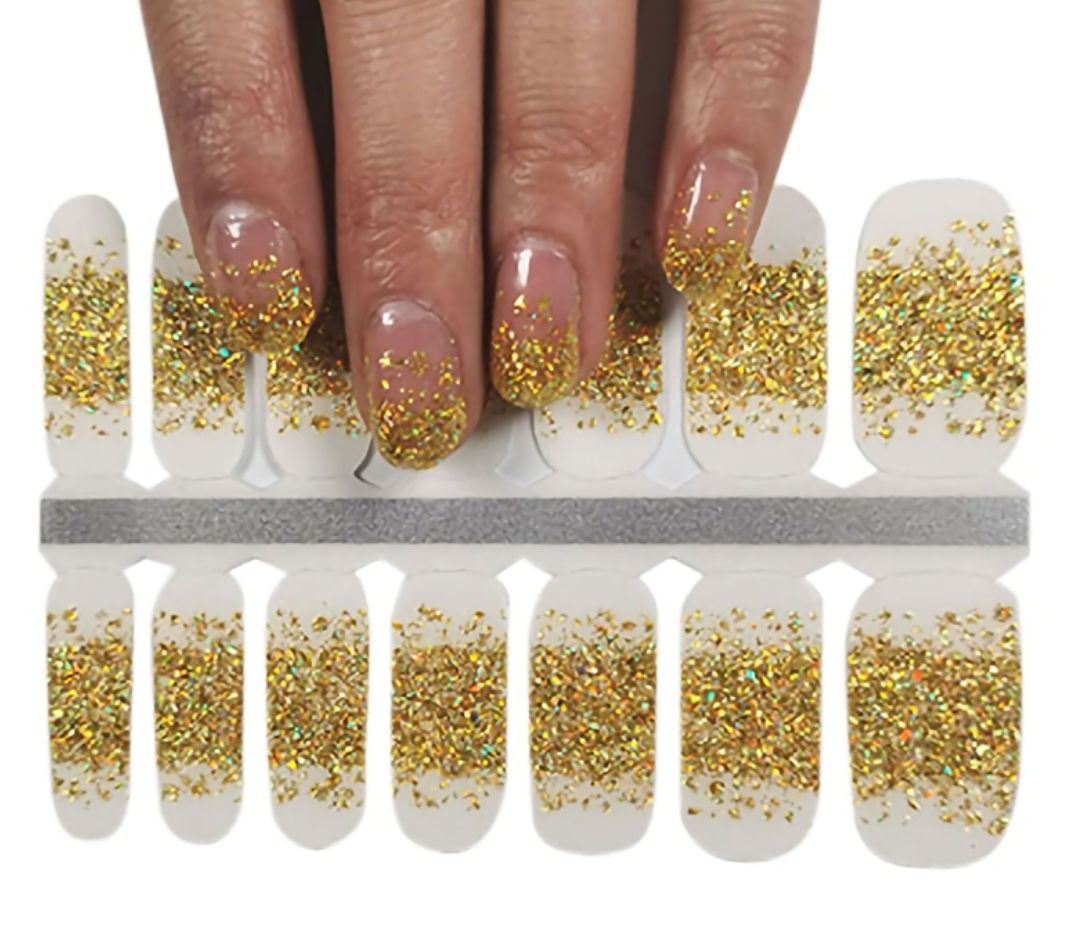 Sparkling Holo Confetti Sunny Gold Gradient Overlay - T Series