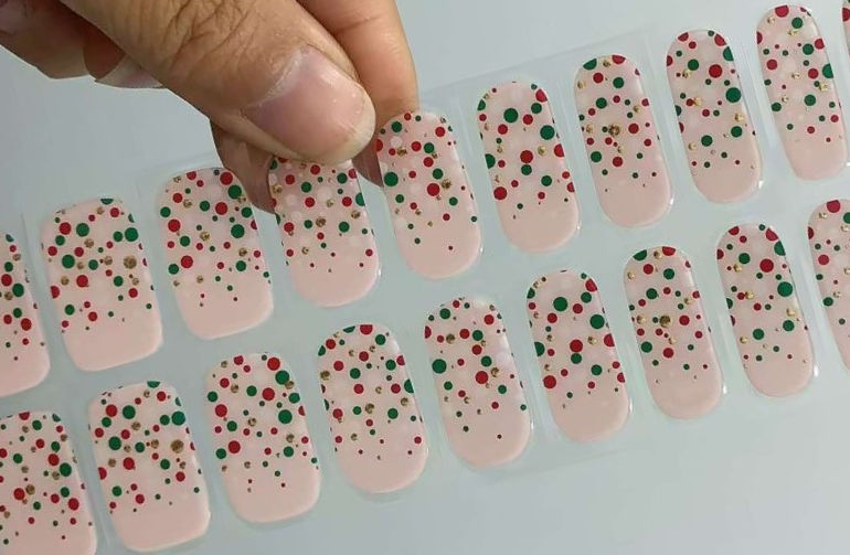 Thumbnail: Festive Dots  - Premium Semi-Cured Gel Wraps