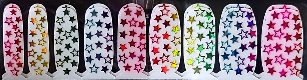 Ombre Holo Rainbow Stars