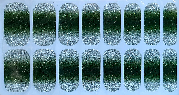 Silver to Green Ombre Glitter