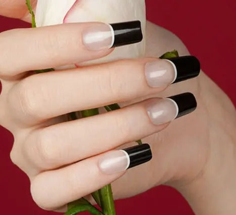 Thumbnail: Modern Black Tips - Premium Semi-Cured Gel Wraps