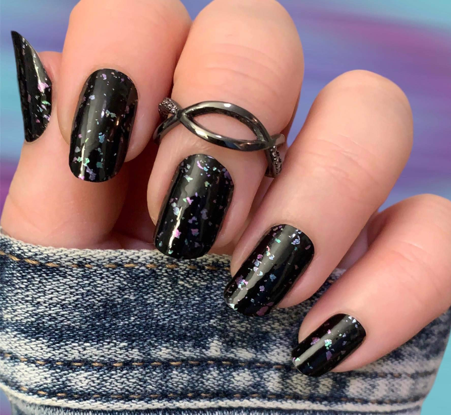 Cancer - Flaky 002 Blue/Purple/Pink On Black - ZB Series