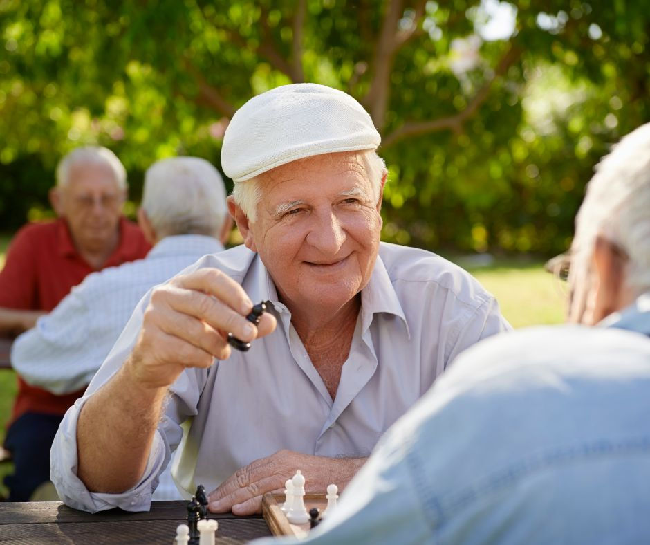 Two men playing chess