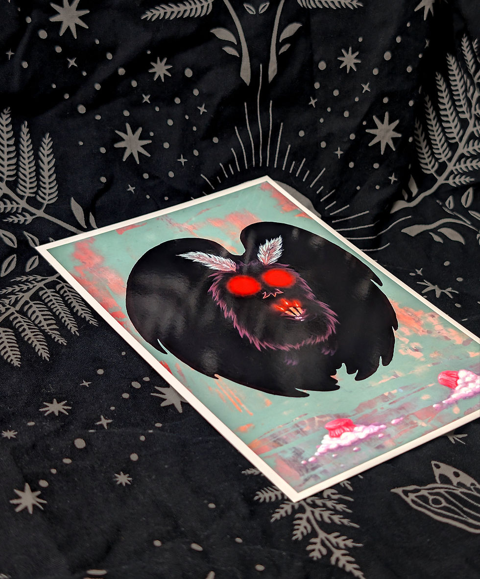 Thumbnail: POSTCARD Mothman Stole My Birthday Candles