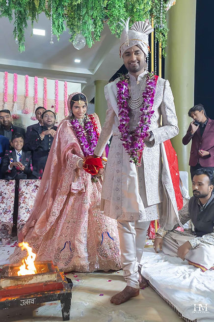 Candid wedding moment captured during Diksha and Atul’s Jaipur wedding