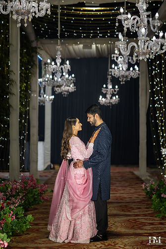 Wedding portrait of a couple at a destination wedding in Vrindavan