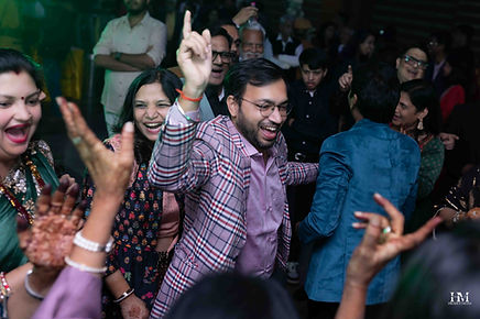 Guests enjoying music and dancing at the wedding celebration in Jaipur
