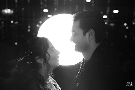 Diksha and Atul’s romantic couple portrait at their Jaipur wedding