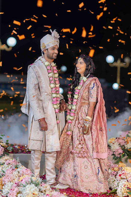 Candid moment of Diksha and Atul during their Jaipur wedding