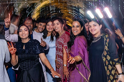 Guests enjoying music and dancing at the wedding celebration in Jaipur