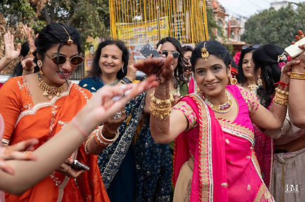 Guests celebrating with Diksha and Atul at their wedding in Jaipur