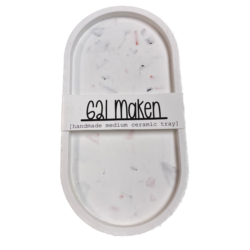 621 Maken - White Speckled Medium Ceramic Tray