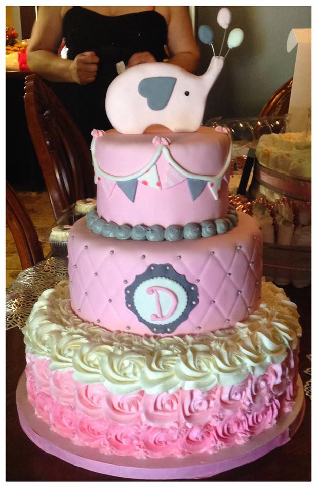 Elephant Baby Shower Cake