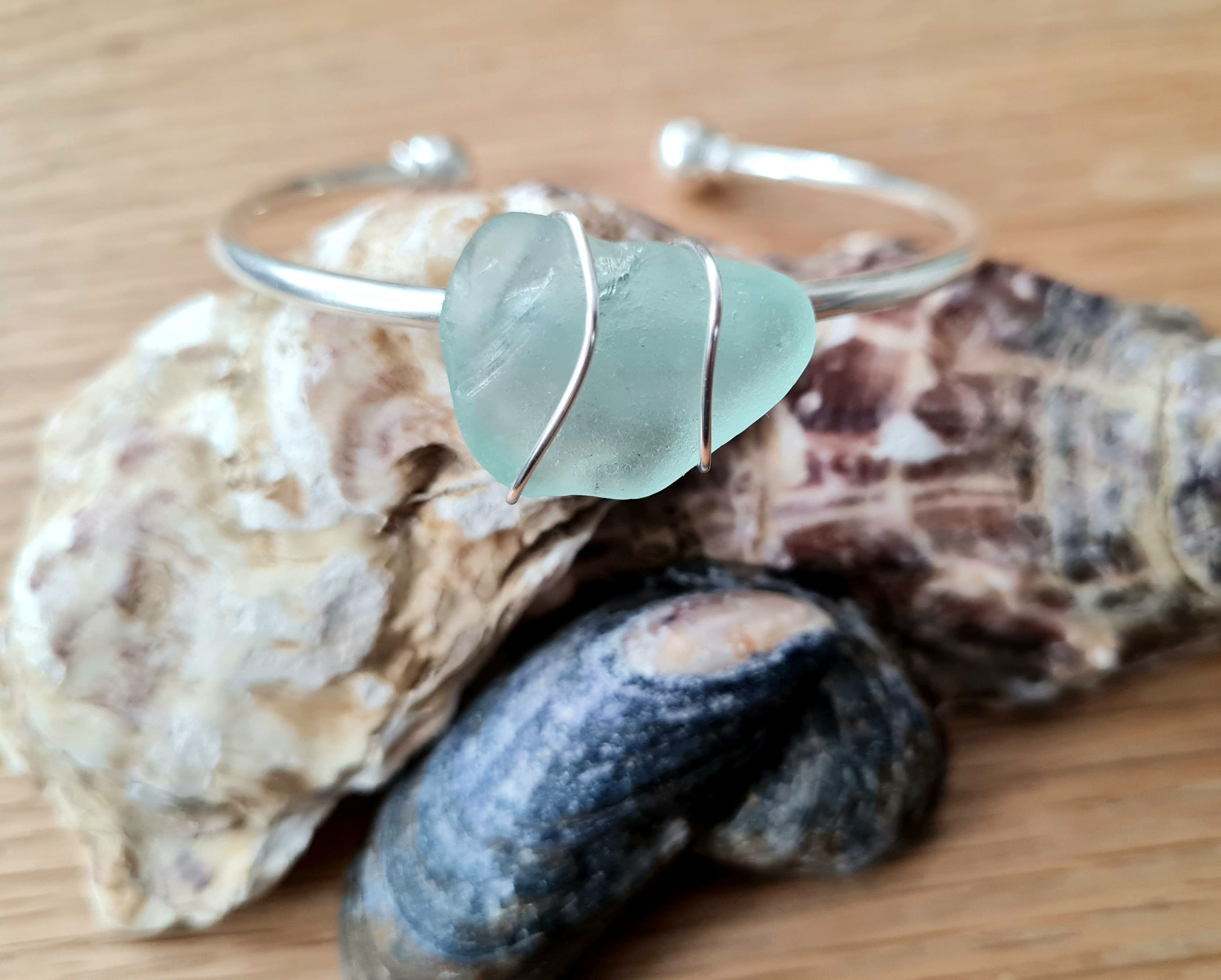 Kent Sea-glass Bracelet  - Teal