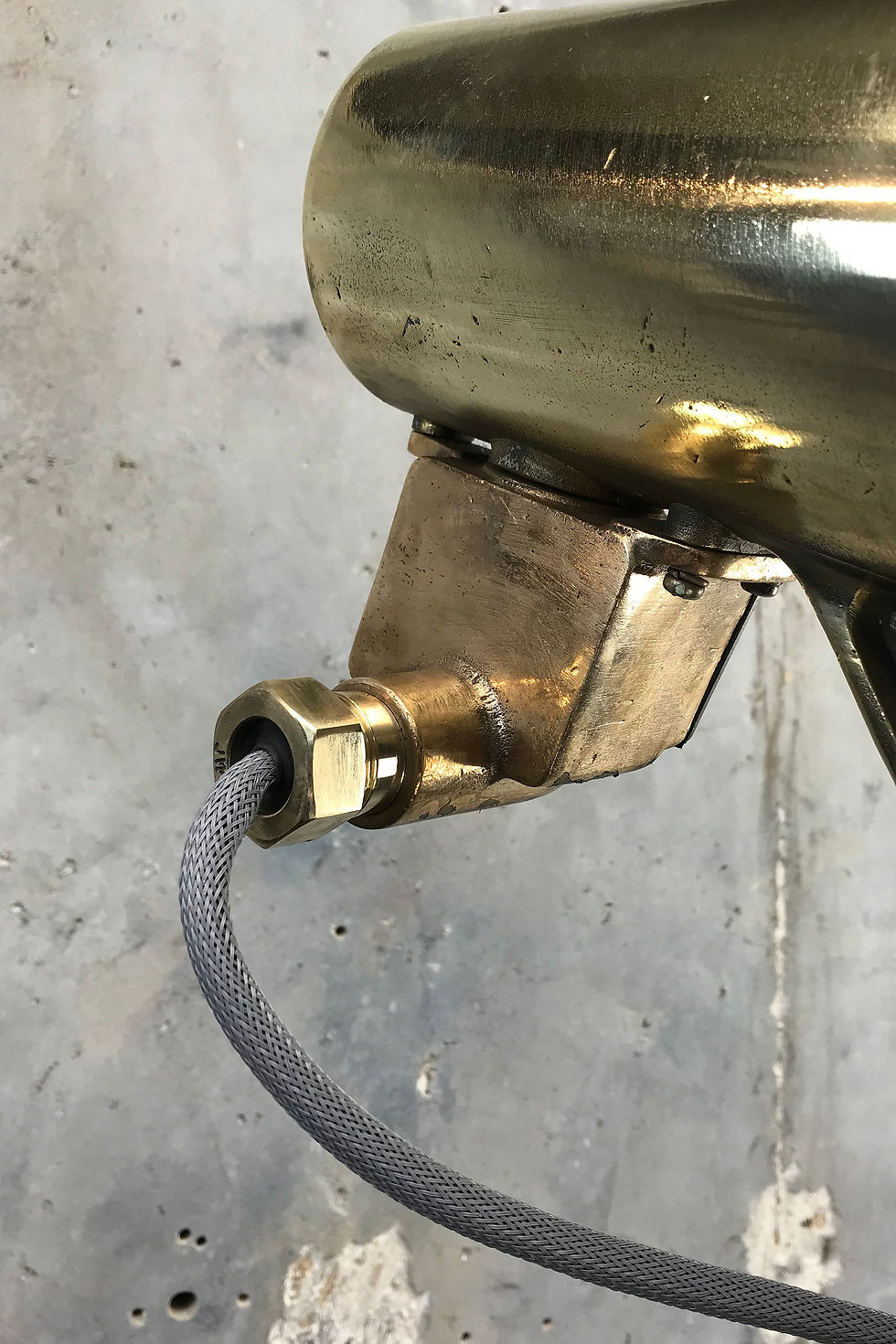 Thumbnail: Japanese Industrial Stainless Steel & Brass Search Light Tripod