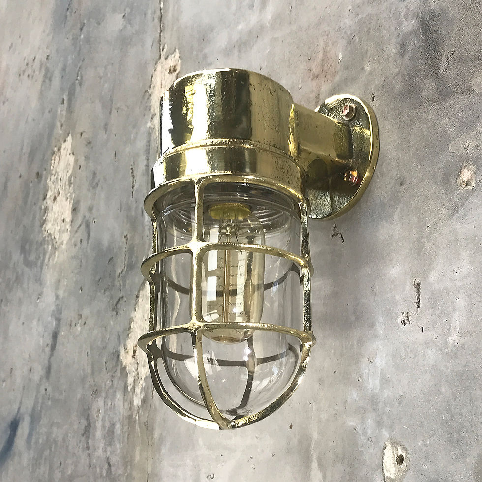 Thumbnail: 1970s German Industrial Cast Brass 90 Degree Wall Light