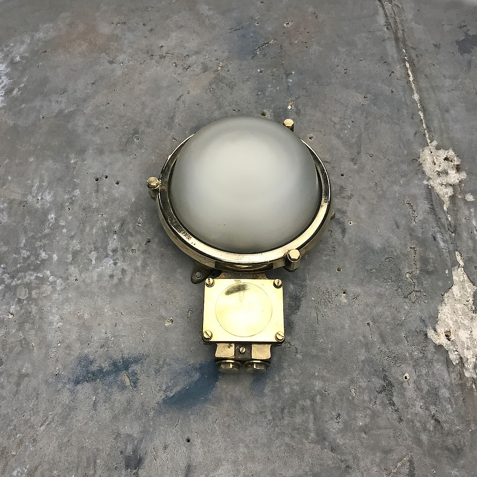 Thumbnail: Cast Brass Wall Light Frosted Glass Shade