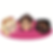 three girls heads lined up
