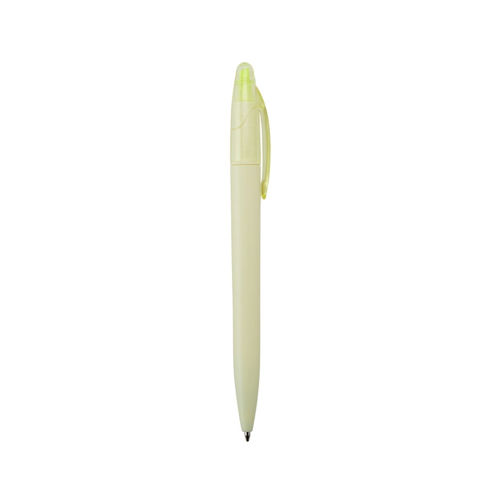 Miniatura: caneta plástica verde com marca texto