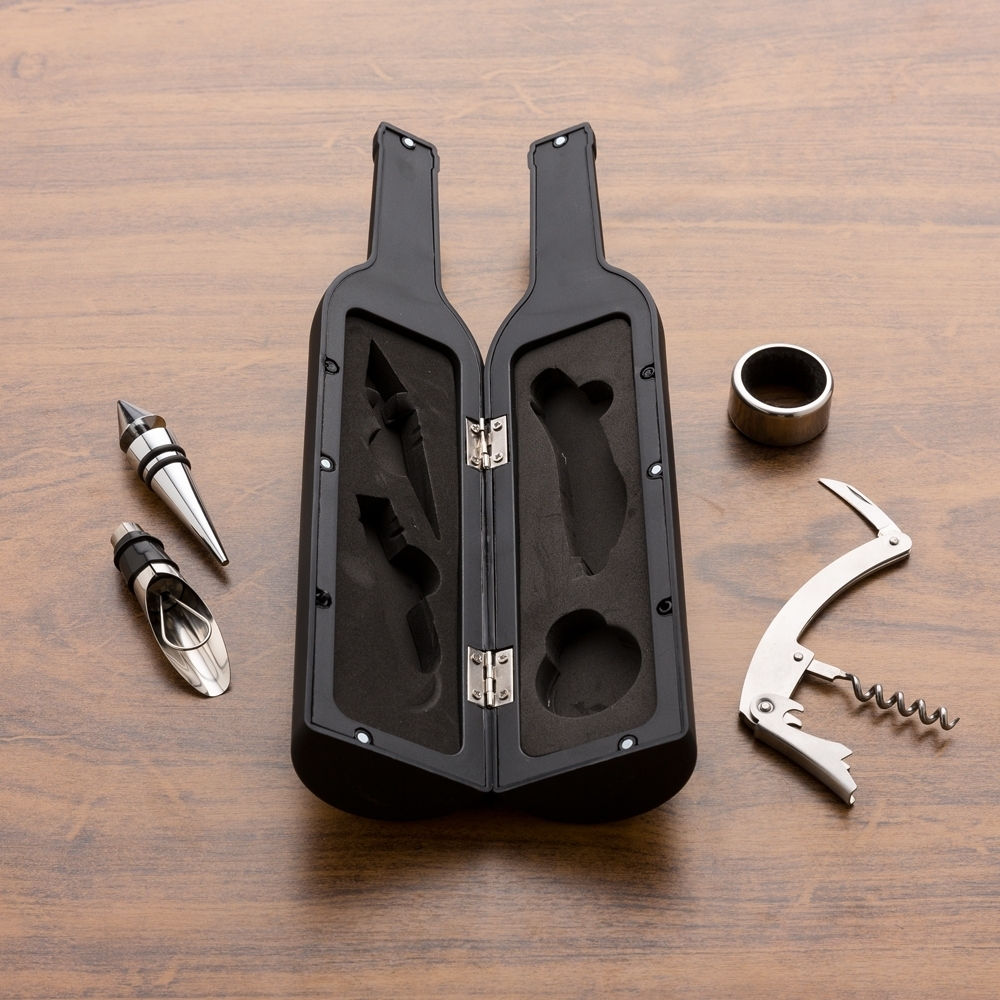 Kit vinho garrafa 4 peças cod 12384
