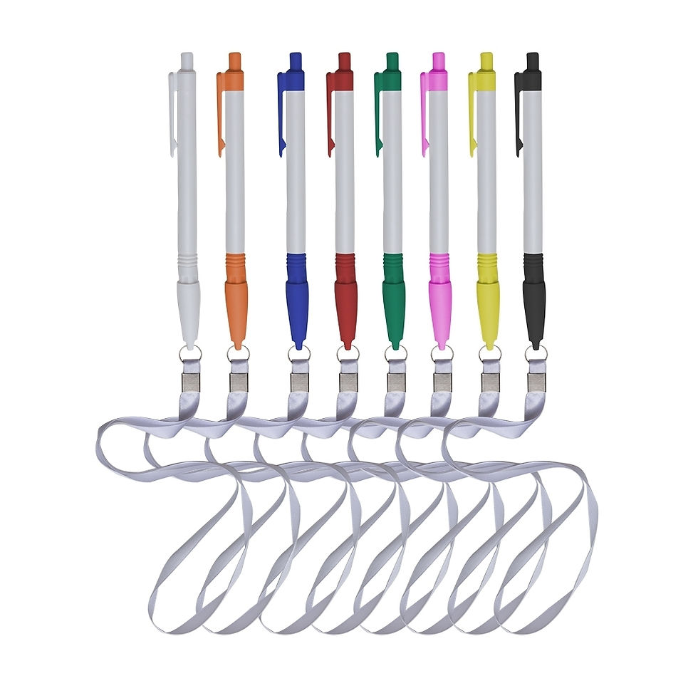 Caneta Plástica com Cordão COD 01094