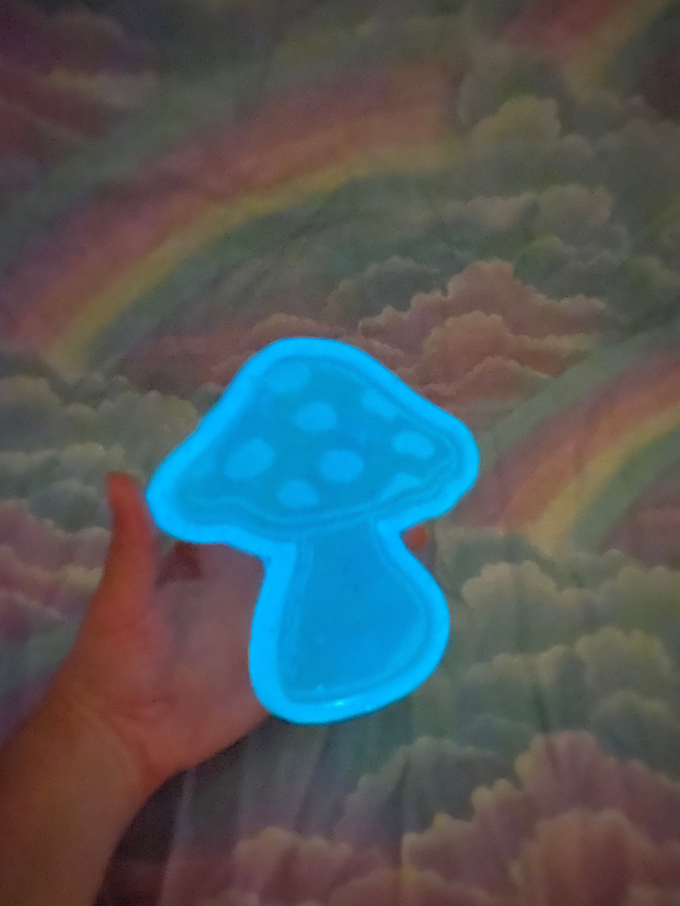 Blue Glow in the Dark Mushroom Tray
