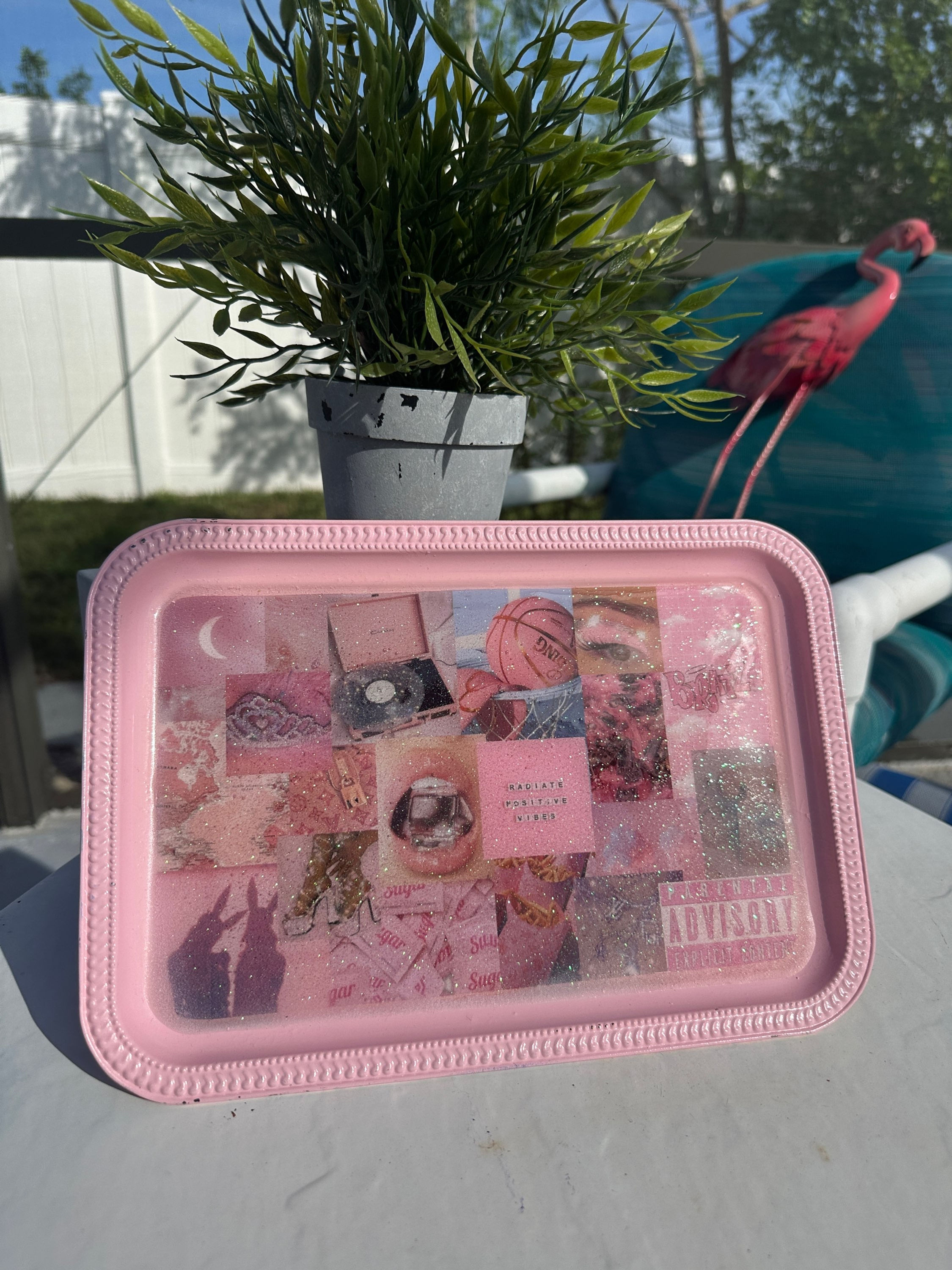 B Grade Baby Pink Aesthetic Rolling Tray