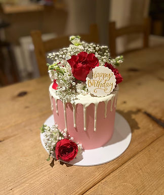 pink flower cake