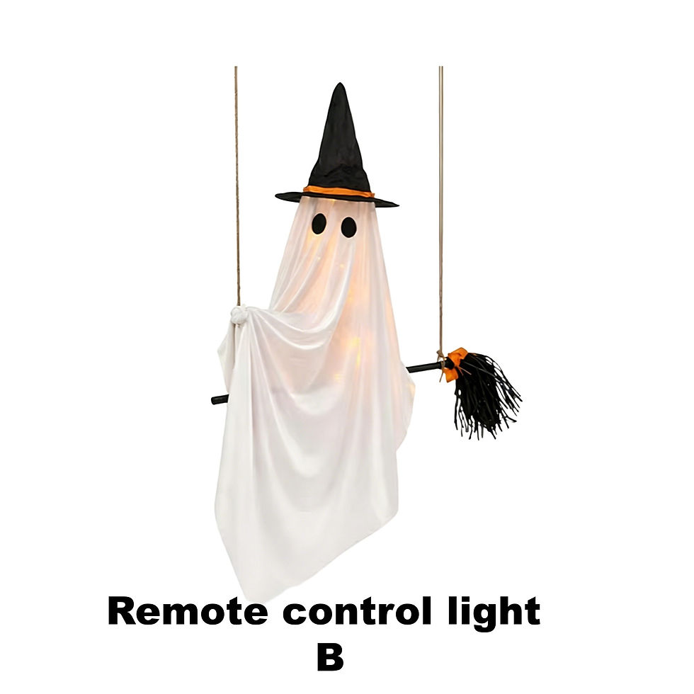 Thumbnail: Light-Up Flying Witch Ghost with Remote
