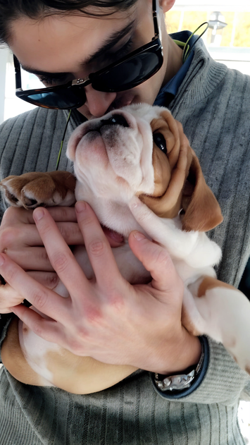 Joey Bartzis with his puppy