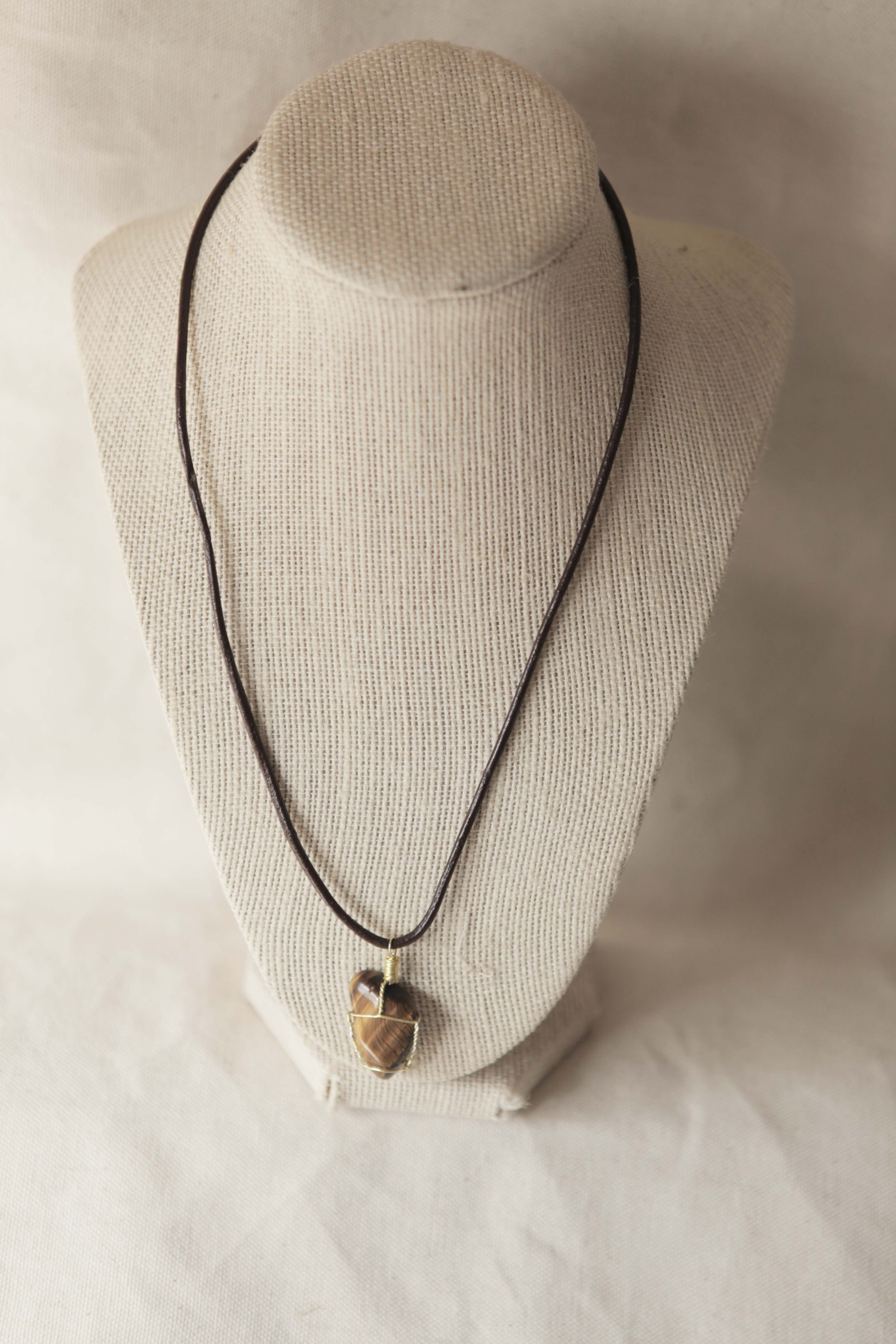 Wire Wrapped Tiger Eye Necklace