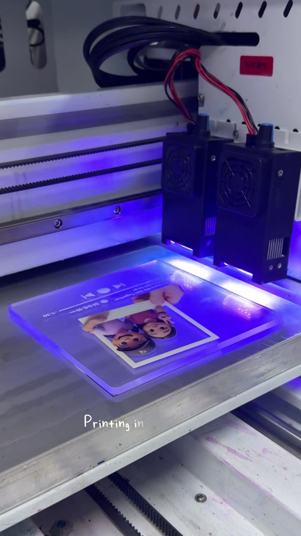 Thumbnail: 7 Colour RGB LED USB Light Stand w/ UV DTF Customised Print Designs