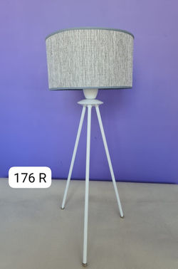 Velador trípode Blanco con Pantalla Cilindro