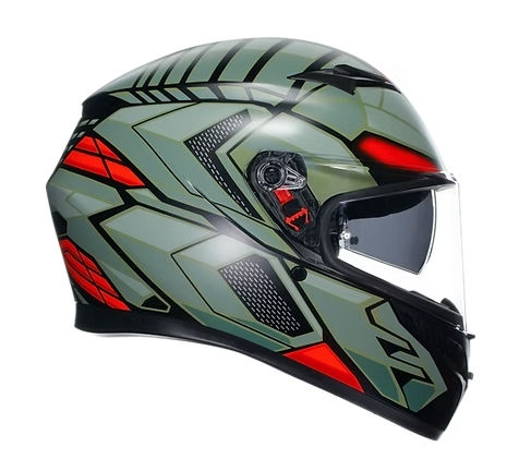 縮圖：AGV K3 Decept 消光黑/綠/紅 全罩 亞版