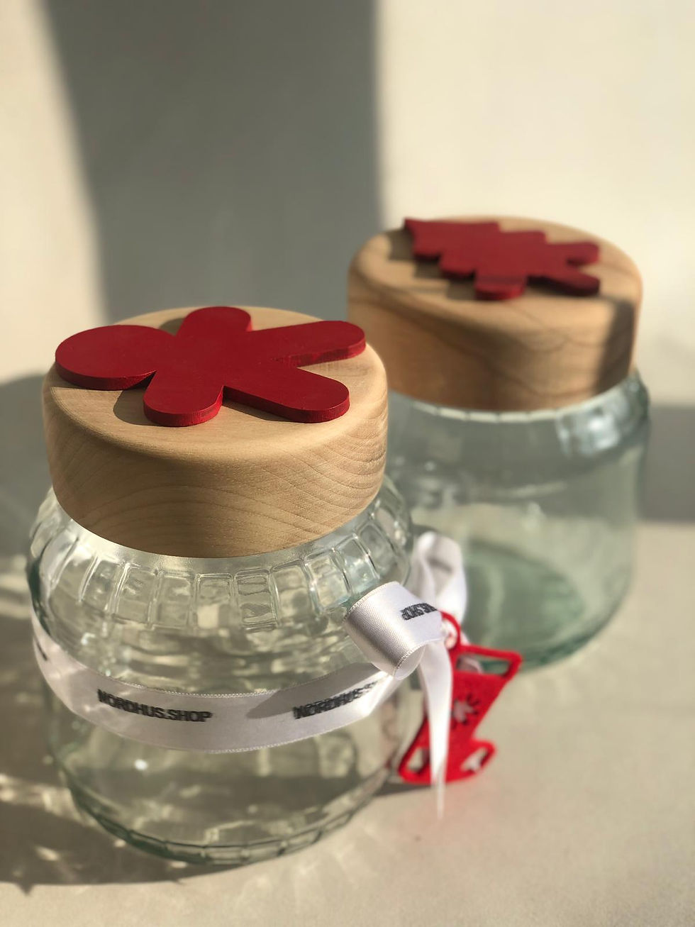 Kırmızı Kurabiye Adam Cam Kavanoz