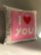 Nordhus I Love You Kalp Desenli Kalpli Dekoratif Yastık – Pembe Modern Tasarım