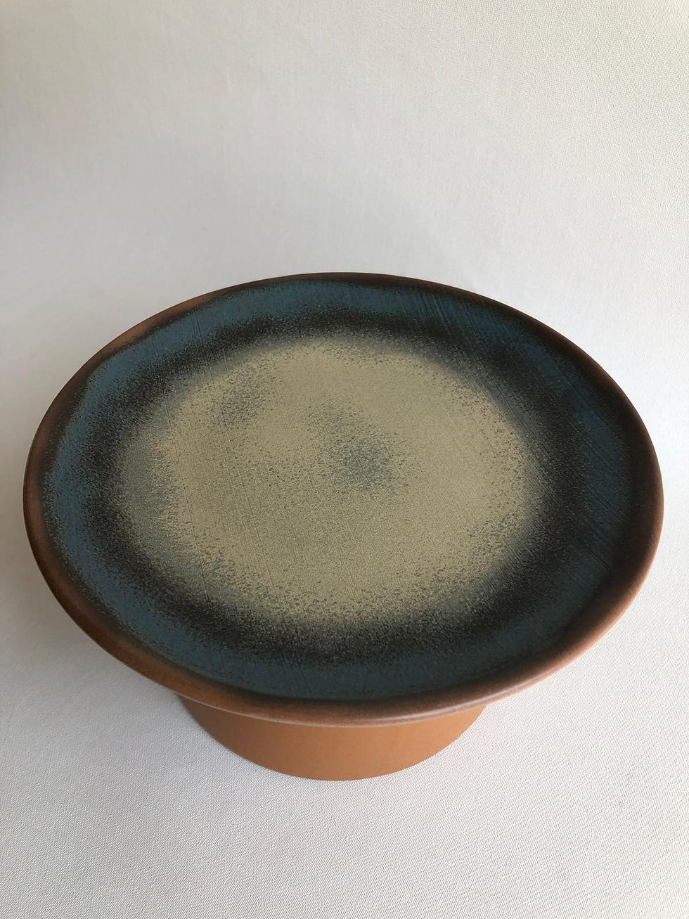 Moon Mustard Ceramic Footed Presentation Plate