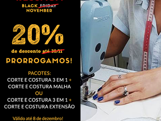 Pacotes com CORTE E COSTURA 3 EM 1 com 20% de desconto até 8/12!
