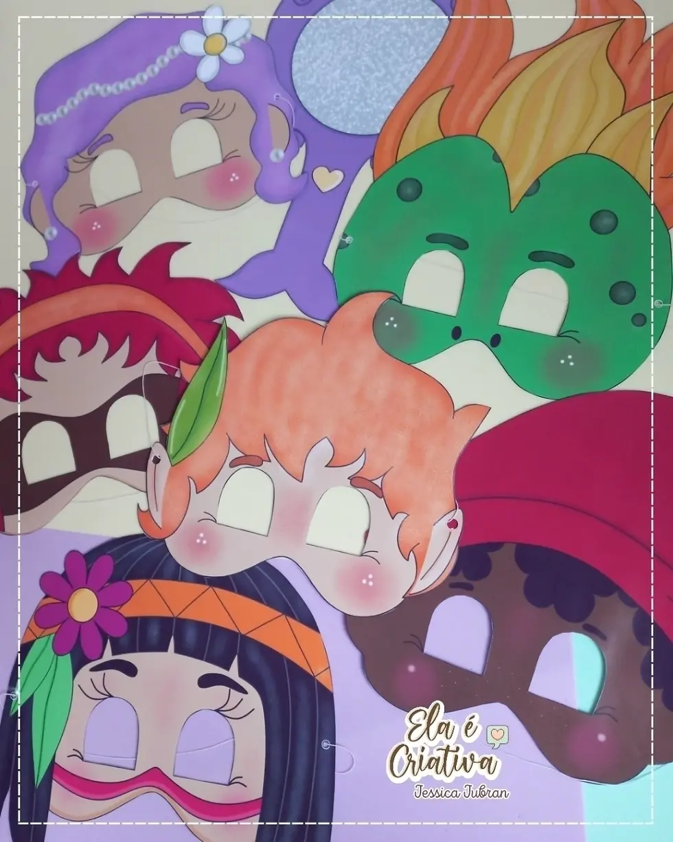 Miniatura: Máscaras Folclóricas digitais pra imprimir- Apostila de arquivos em pdf