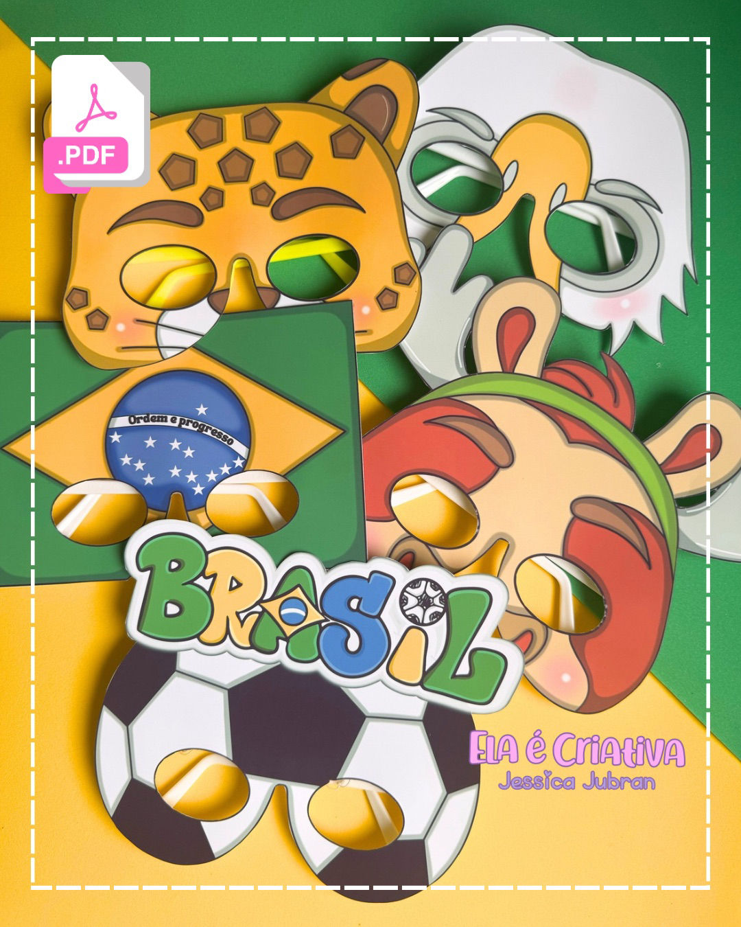 Copa 2026 máscaras digitais (coloridas e para colorir) - pdf