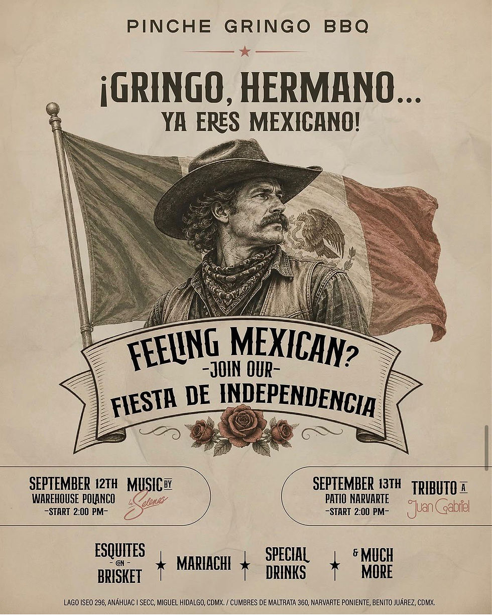 Pinche Gringo BBQ calienta motores para el 15 de septiembre con dos grandes fiestas patrias en la Ciudad de México.