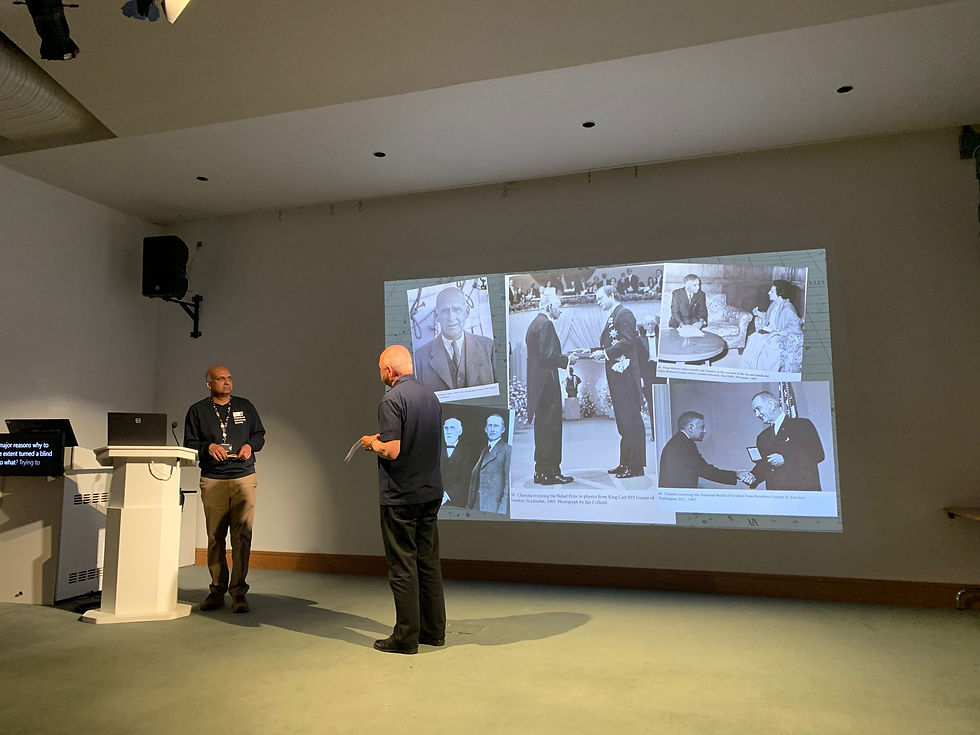 Bobby answers questions at the end of the evening, hosted by Clive. Picture by Amy Scammell